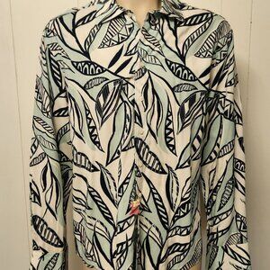 men's Seaplane shirt XL blue white abstract cotton